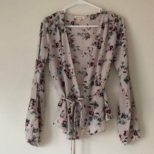 Floral wrap blouse